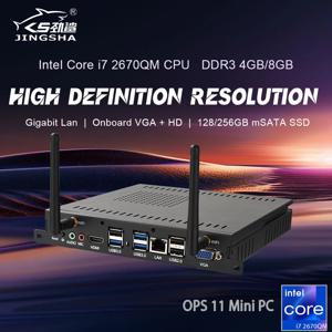 OPS 11 미니 PC 인텔 코어 i7 2670QM DDR3 128GB/256GB 윈도우 10 프로 게이밍 컴퓨터, 4K 60Hz HDMI VGA Win 10 Minipc 게이머 리눅스