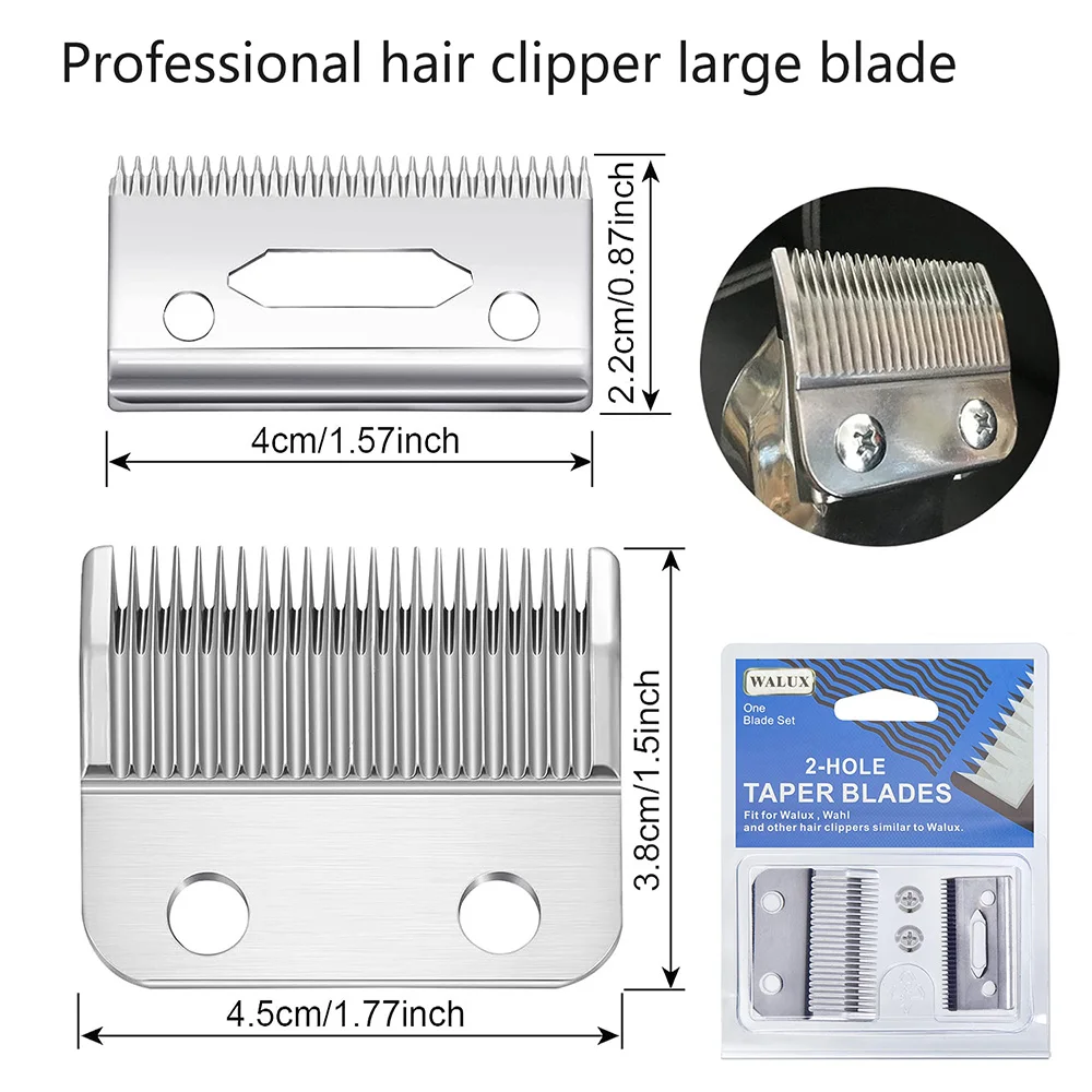 WAHL & Andis 슈퍼 테이퍼 교체 일반 블레이드 세트 드롭 배송을위한 45mm 와이드 대형 전문 이발사 헤어 클리퍼 블레이드