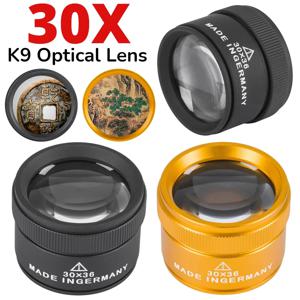 정밀 작업을위한 30X 36mm 돋보기 K9 광학 렌즈 단안 시계 돋보기 루페 휴대용 동전 우표 쥬얼리 루페