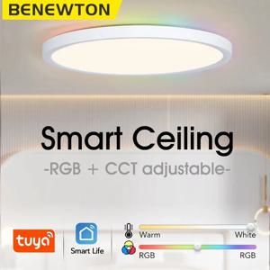 BENEWTON 투야 가정용 천장 램프, 방 장식 LED 조명, RGB 앱 음성 제어, 알렉사 구글 스마트 램프