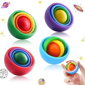3D 회전 공 Fidget 자이로 감각 장난감 어린이를위한 손 Fidget 회 전자 자이로 스코프 청소년 성인 어린이 ADHD 자폐증 스트레스 릴리프