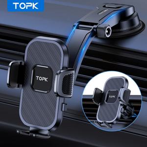 TOPK 자동차 전화 홀더 중력 스탠드 아이폰 Xiaomi 삼성 자동차 모바일 지원 대시 보드 앞 유리 공기 환기 전화 마운트