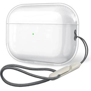Airpods Pro 2 2022 2세대 에어 포드 3 2 1 3세대 커버 액세서리용 끈 스트랩이 있는 투명 소프트 TPU 이어폰 케이스