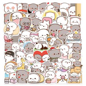 60Pcs 만화 귀여운 Mitao 고양이 스티커 방수 재미 있은 고양이 데칼 물병 노트북 스케이트 보드 수하물 어린이 장난감