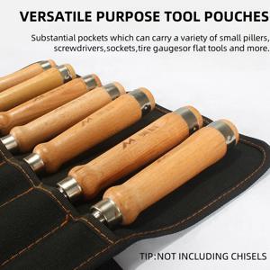 ALLSOMEChisel 운반 케이스 캔버스 포켓 도구 롤 홀더 렌치 파우치 주최자 칼 해머 Gouges Carpenter