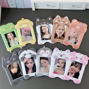 MINKYS 귀여운 동물 펜던트 학교 문구, 케이팝 사진 카드홀더, 사진 카드홀더 가방, 3 인치