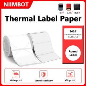 Niimbot 프린터 스티커 1 롤 백서 B1 B21 미니 휴대용 열전 사 프린터 용 방수 오일 방지 라벨 접착 스티커