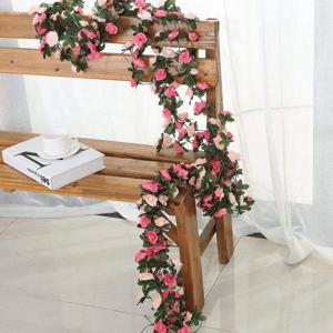 250CM 인공 장미 꽃 웨딩 홈 룸 장식 봄 가을 정원 아치 크리스마스 등나무 DIY 선물 가짜 식물 포도 나무
