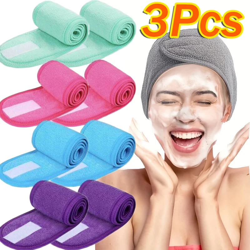 조정 가능한 머리 밴드 여성 스파 와이드 헤어 밴드 요가 목욕 샤워 메이크업 워시 페이스 화장품 머리띠 소프트 타월 헤어 액세서리