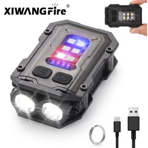 XIWANGFIRE 슈퍼 밝은 포켓 토치 라이트 LED 다기능 Linterna 자기 COB EDC 미니 키 체인 손전등 충전식