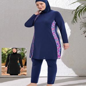 3PCS 얇은 스타일 스포티 한 이슬람 수영복 Burkini Femmes 여성 겸손한 수영복 수영복 Hijab 탑 바지 (내장 브래지어 없음)