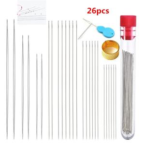 MIUSIE 26Pcs 큰 눈 곡선 구슬 바늘 스테인레스 스틸 수제 핀 구슬 스레딩 문자열 코드 쉬운 보석 만들기 도구