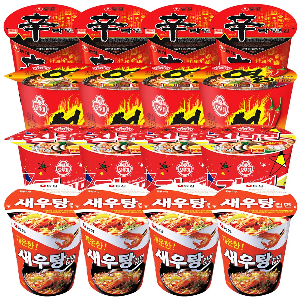 컵라면 소컵 세트(농심새우탕4개+신라면4개+열라면4개+진라면매운맛4개)