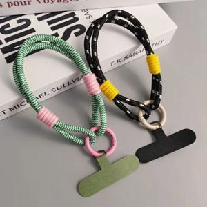 유니버설 나일론 전화 매는 밧줄 캔디 색상 전화 액세서리 전화 손목 스트랩 키 체인 간단한 교수형 밧줄