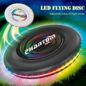 LED 플라잉 디스크, 야광운 다채로운 야외 레저 장난감 다양한 조명 변경 경량 및 재미있는 스포츠 게임 선물