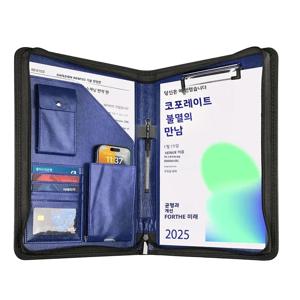 지퍼가 달린 패드 폴리오 주최자 가죽 플래너 바인더 문서 용 10.2 인치 포트폴리오 폴더 문자 크기 명함 홀더