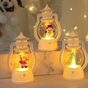휴대용 LED 크리스마스 산타 클로스 눈사람 등불 실내 장식 조명 배터리 홈 크리스마스 새해 Navidad 장식품에 대 한 전원