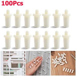 100pcs 흰색 플라스틱 셔터 루버 수리 핀 유지 보수 볼트 셔터 도어 셔터 창에 대 한 스프링로드 교체 핀