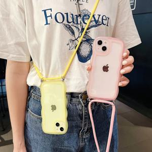 Apple 15/XR 랜야드 쉘 랜야드 쉘 iphone14/11 크로스바디 로프 보호 커버 8P 소프트 쉘에 적합한 웨이브 패턴