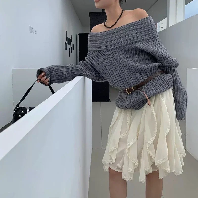 여성 비치 2025 한국어 레이스 Tulle 스커트 여성 Fairycore 달콤한 우아한 프릴 스커트 빈티지 streetwear 불규칙한 레이어드 스커트
