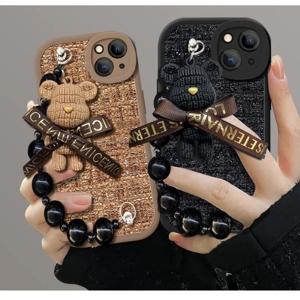 미끄럼 방지 작은 향기로운 바람으로 짠 곰 인형 사과 16promax 휴대폰 케이스 iPhone13 여성 xs/xr 소프트 12/11