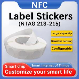 Etiqueta autoadesiva NFC Ntag215 13,56 MHz ISO14443A Branco Universal 215 RFID Etiqueta adesiva는 전화 213에 사용 가능합니다.