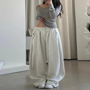 Y2K 새로운 여성 빈티지 하라주쿠 streetwear 넓은 다리 운동복 헐렁한 대형 스포츠 바지 drawstring 조깅 바지 의류