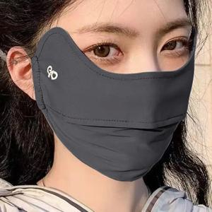 여름용 아이스 실크 마스크 자외선 차단 오토바이 사이클링 페이스 마스크 남녀 공용 통기성 얼굴 가리개 아이스 실크 페이스 쉴드