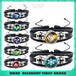 Genshin Impact 게임 주변기기 팔찌 신의 눈 빛나는 팔찌 Zhongli Wendy Four Elements 팔찌 선물 액세서리