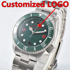 41mm SKX007 NH35 시계 기계식 다이버 남자 시계 사파이어 크리스탈 케이스 빛나는 NH36/NH35 자동 운동 시계 사용자 정의 로고