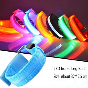 4PCS 말 다리 안전 벨트 LED 조명 말 다리 스트랩 야간 승마 장비 야외 스포츠 승마 용품