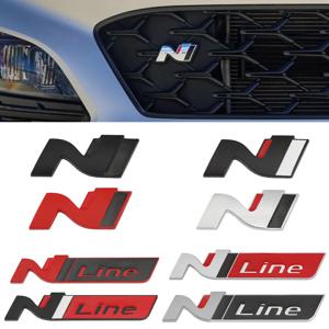 자동차 스티커 N 라인 Nline 엠블럼 배지 데칼 For Hyundai I20 I30 Kona Tucson Sonata Elantra Veloster Fender 프론트 그릴 로고