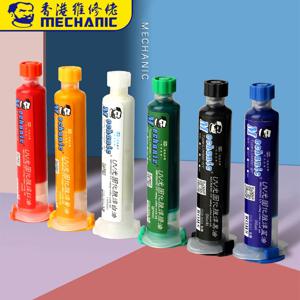 MECHANIC UV 솔더 마스크 잉크 검정/파랑/녹색/빨강/노랑/흰색 용접 오일 BGA PCB 회로 기판 페인트 부식성 아크 방지