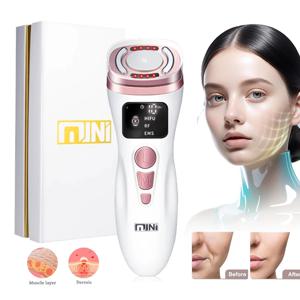 새로운 미니 HIFU 무선 주파수 초음파 기계 EMS 마이크로 전류 얼굴 미용 기기 퍼밍 스킨 케어 주름 방지 도구