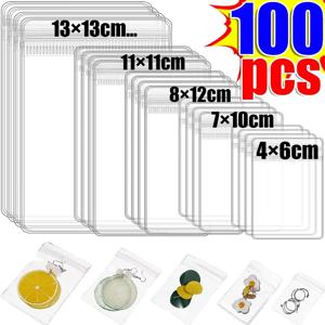 10/100Pcs PVC 쥬얼리 파우치 지퍼 보관 가방 귀걸이 목걸이에 대 한 투명 Anti-Oxidation 디스플레이 셀프 씰링 포장 가방