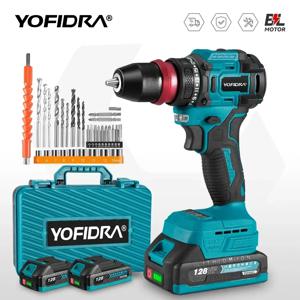 YOFIDRA 10mm 브러시리스 전기 드릴 스크루드라이버 24단 무선 고효율 임팩트 드릴 파워툴 (마키타 18V 배터리 핀용)
