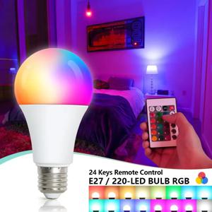 E27 RGB LED 전구 220V IR 리모컨 색상 변경 멀티컬러 + 화이트 램프 스포트라이트 침실 파티 홈데코