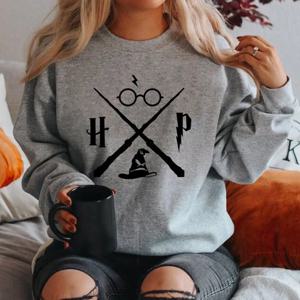 마법사 모자 스웨트 마법사 지팡이 까마귀 HP 풀오버 긴 소매 남여 그래픽 후드 매직 학교 스웨트 streetwear 탑