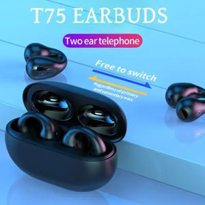 T75 골전도 무선 블루투스 5.3 헤드폰, 스포츠 이어폰, 하이파이 음질 방수 TWS 헤드셋, 정품 신제품