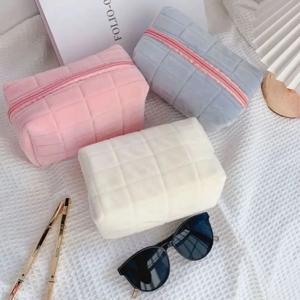 1pc 핑크/화이트/블루 베개 디자인 화장품 가방 연필 케이스 펜 파우치 대용량 학생 보관 연필 케이스