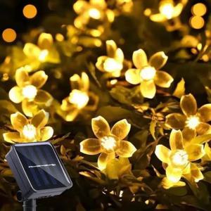 1pc 5M20Led 태양 문자열 사쿠라 꽃 체리 꽃 조명 LED 야외 방수 축제 정원 장식 조명