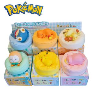 6 스타일 포켓몬 피카추 Meowth Rowlet Charmander Gonbe 피규어 수면 별이 빛나는 꿈 시리즈 액션 피규어 모드 만화 장난감 선물