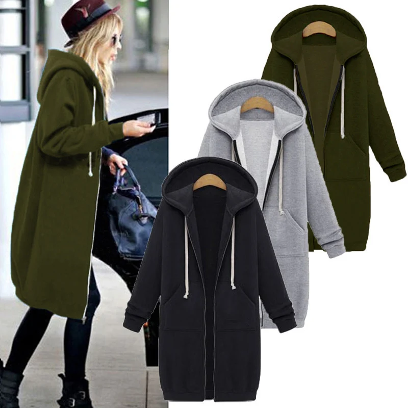 2024 여성 가을 ​​겨울 ThickenHoodies 파카 루즈 후드 자켓 지퍼 포켓 맥시 사이즈 스웨트 스포츠 드레스 아웃웨어