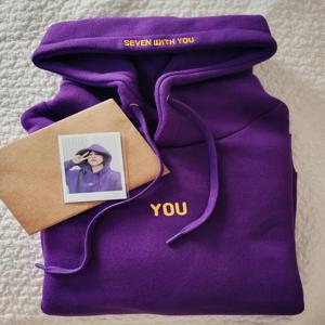 2024 오리지널 까마귀 프린트 Seven With You 13 You Never Walk Alone 디지털 파일 Jimin Merch For Fans 카드 보라색 운동복