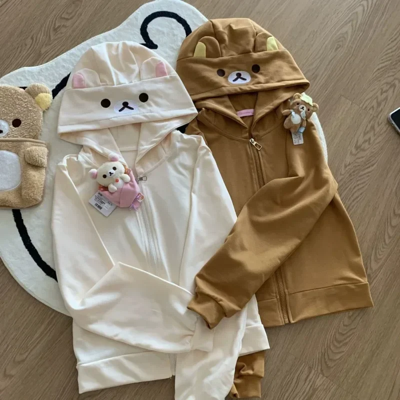 Y2k 하라주쿠 streetwear 후드 여성 일본식 카와이 달콤한 귀여운 만화 프린트 지퍼 스웨터 부드러운 소녀 2025 자켓
