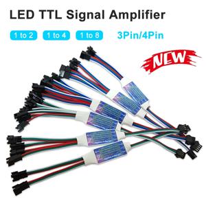 LED TTL 신호 증폭기 리피터 컨트롤러, RGB 주소 지정 가능 LED 스트립, WS2812B, WS2811, WS2813, WS2815, SK6812, 3 핀, 4 핀, 2 in 1