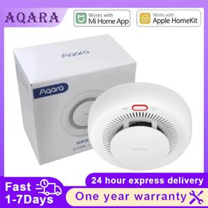 새로운 Aqara 연기 감지기 센서 Zigbee 스마트 화재 경보 모니터 사운드 경고 홈 보안은 Xiaomi Mijia Mihome Homekit과 함께 작동합니다.