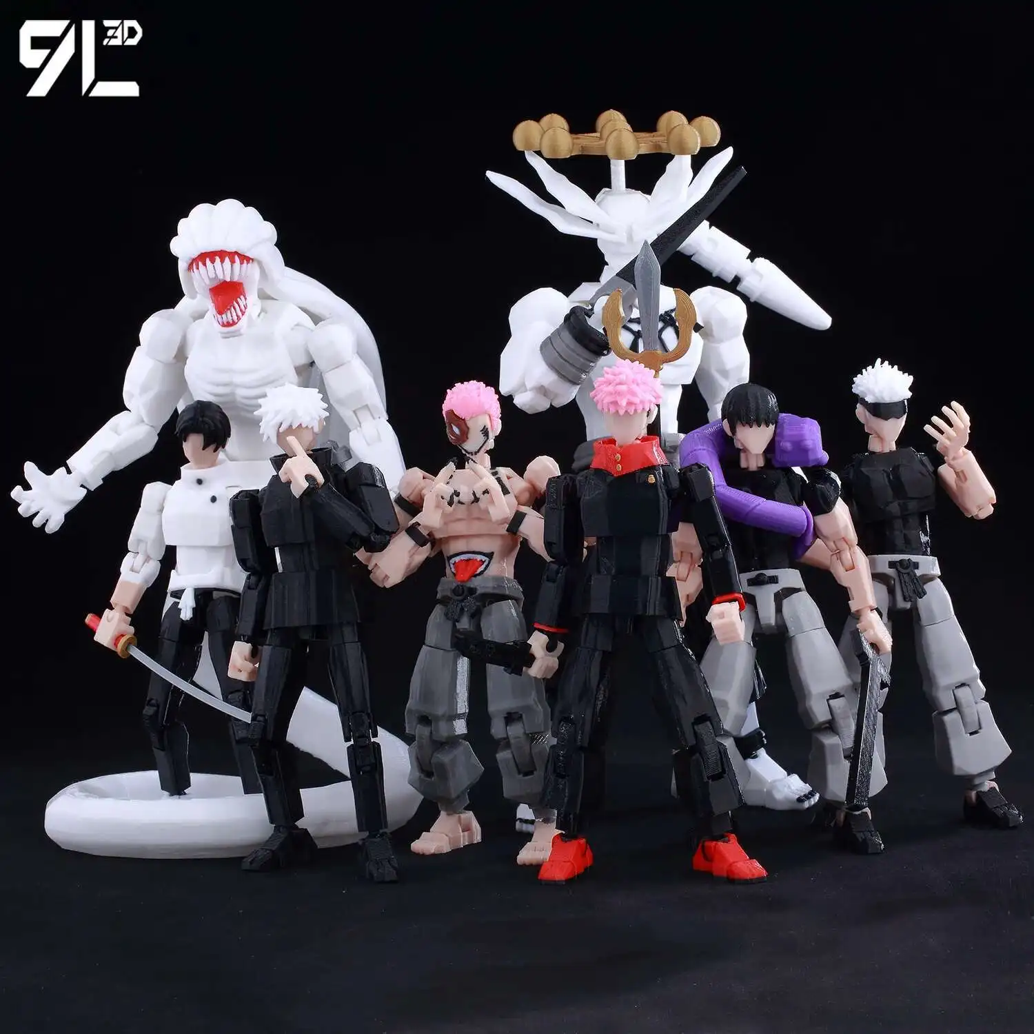 9L3D 인쇄 애니메이션 Jujutsu Kaisen Sukuna Yuji Yuta Satoru Gojo 럭키 더미 13 움직일 수있는 Shapeshift 액션 피규어 마네킹 완구
