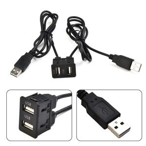 100CM 자동차 대시 플러시 마운트 USB 포트 패널 도요타 플러시 마운트 용 듀얼 USB 확장 어댑터 케이블 대시 보드에 소켓