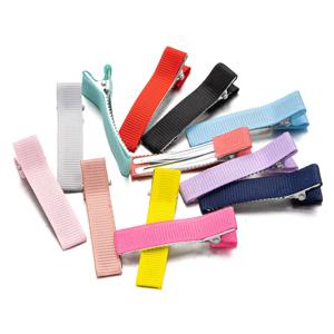 20 개/몫 여러 가지 빛깔의 플랫 악어 리본 헤어 클립 DIY 수제 바레트 쥬얼리 액세서리 공예 머리핀 여자 아이 만들기
